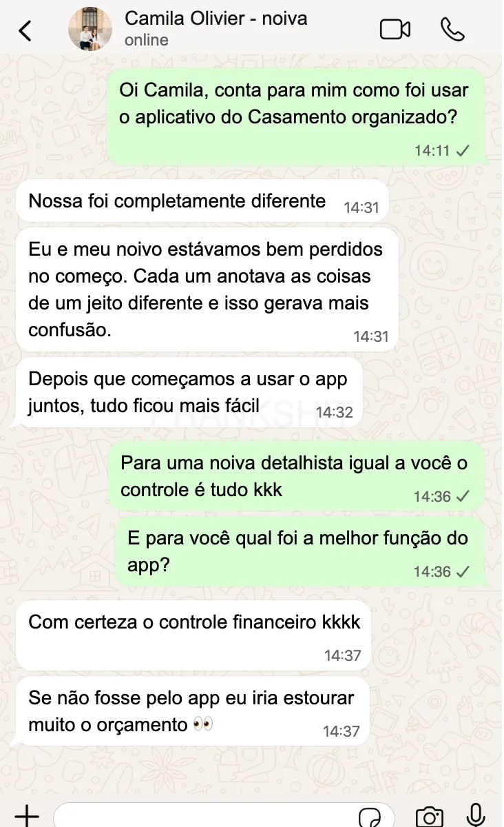 Depoimento da Camila Olivier